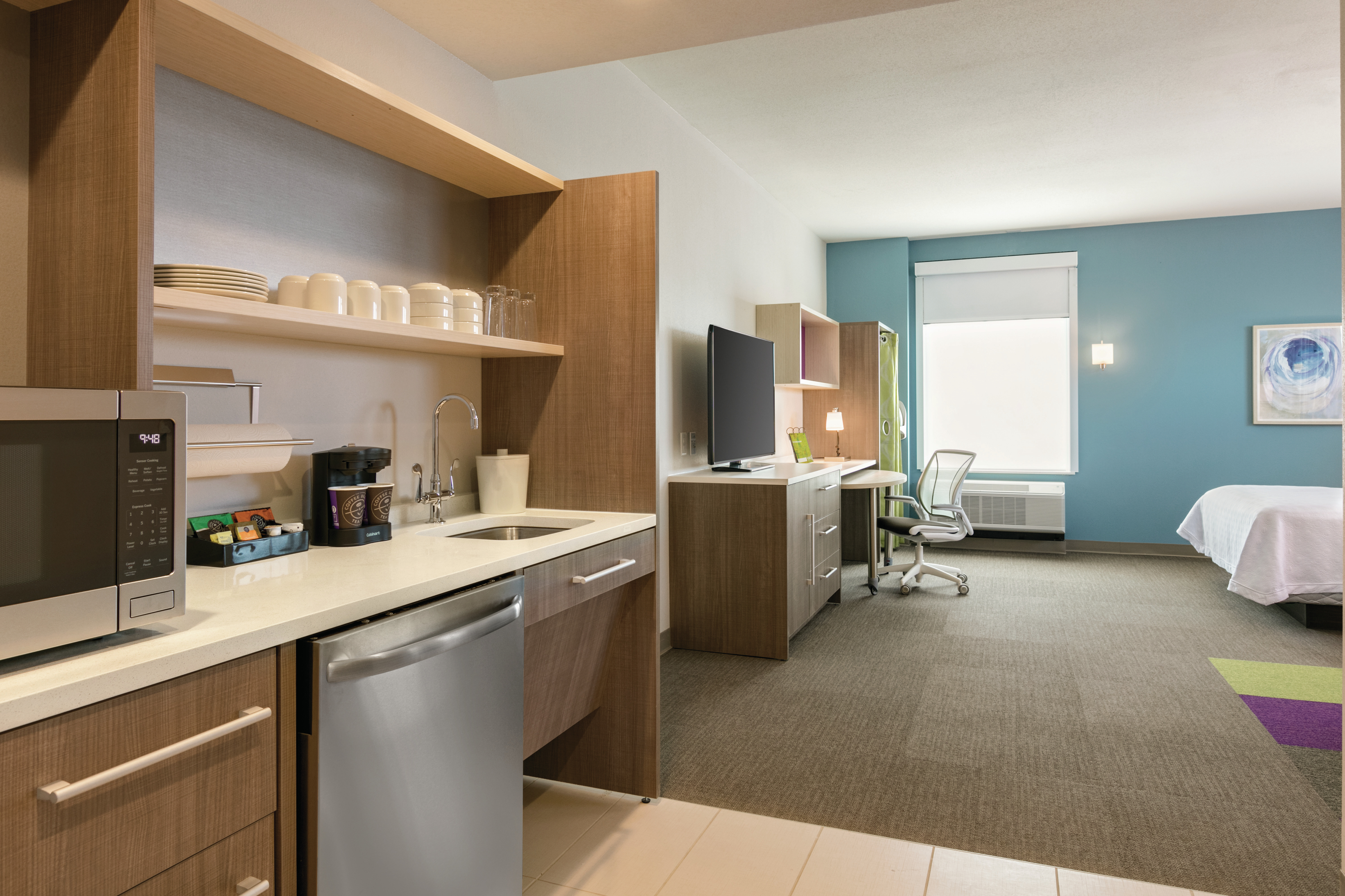 One Queen Mobility Hearing Accessible Suite Kitchen Area