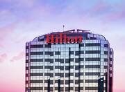 Hilton Hotel Exterior Shot at Sunset