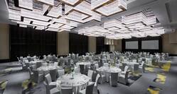 Grand Ballroom with round tables for event