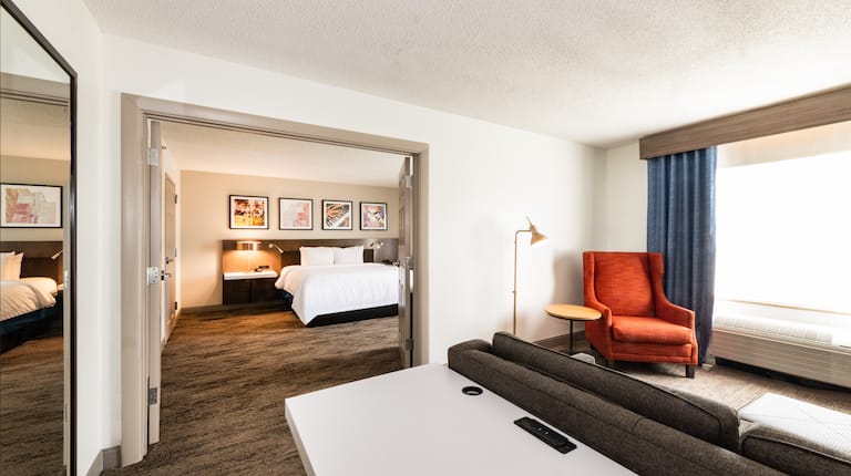 guest suite lounge area, bedroom entrance, 1 king bed