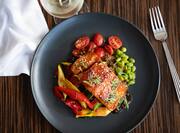 Salmon Dish with Vegetables and Beans at Pendulum 401 Restaurant
