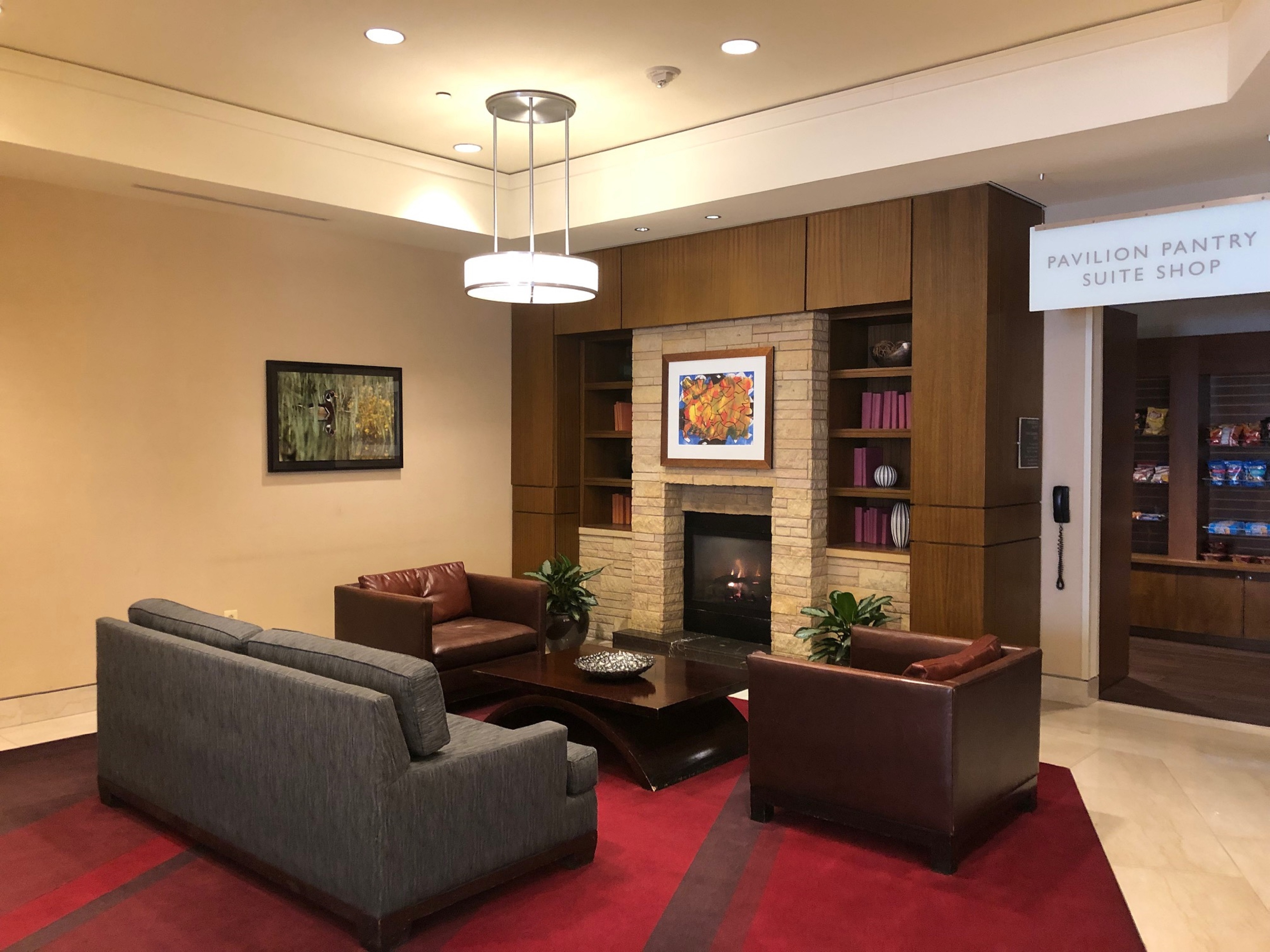 Lobby Seating Area and Fire Place