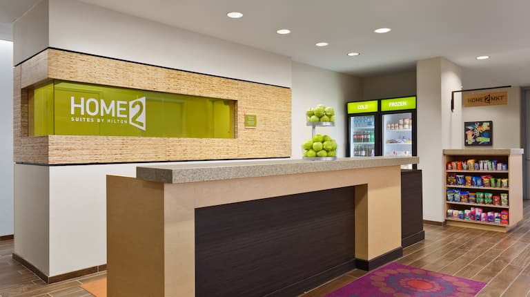 Home2 Suites by Hilton Baltimore / Aberdeen Hotel, MD - Front Desk & Sweet Shop, Side View