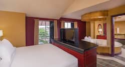 Suite Bedroom with Built-In HDTV into Bed and Hot Tub