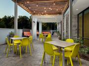 Outdooer seating area with tables and chairs