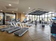Fitness center with treadmills and weights