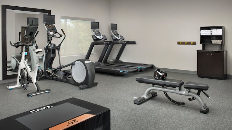 Fitness Center with Weights and Treadmills