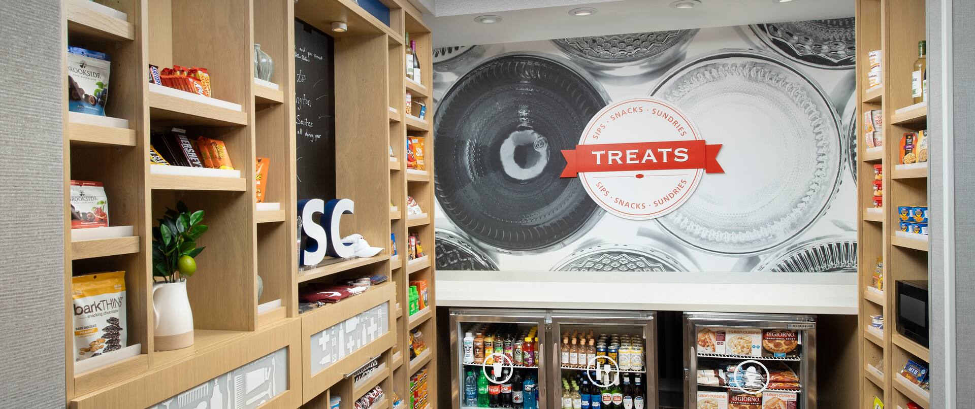 Treats Shop with Drinks and Snacks