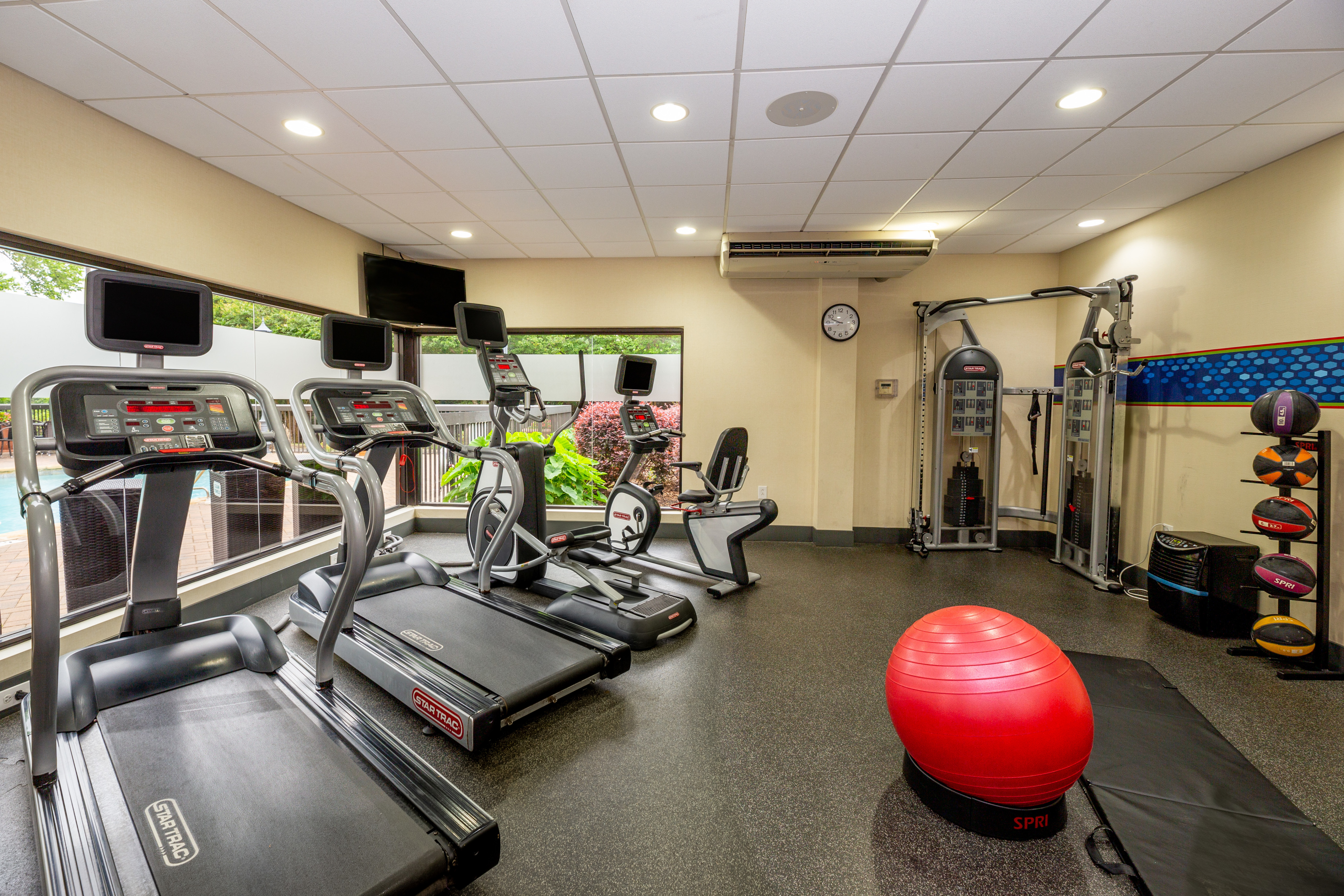 Treadmills and Exercise Balls in Fitness Center
