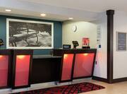 Front Desk With Red Panels