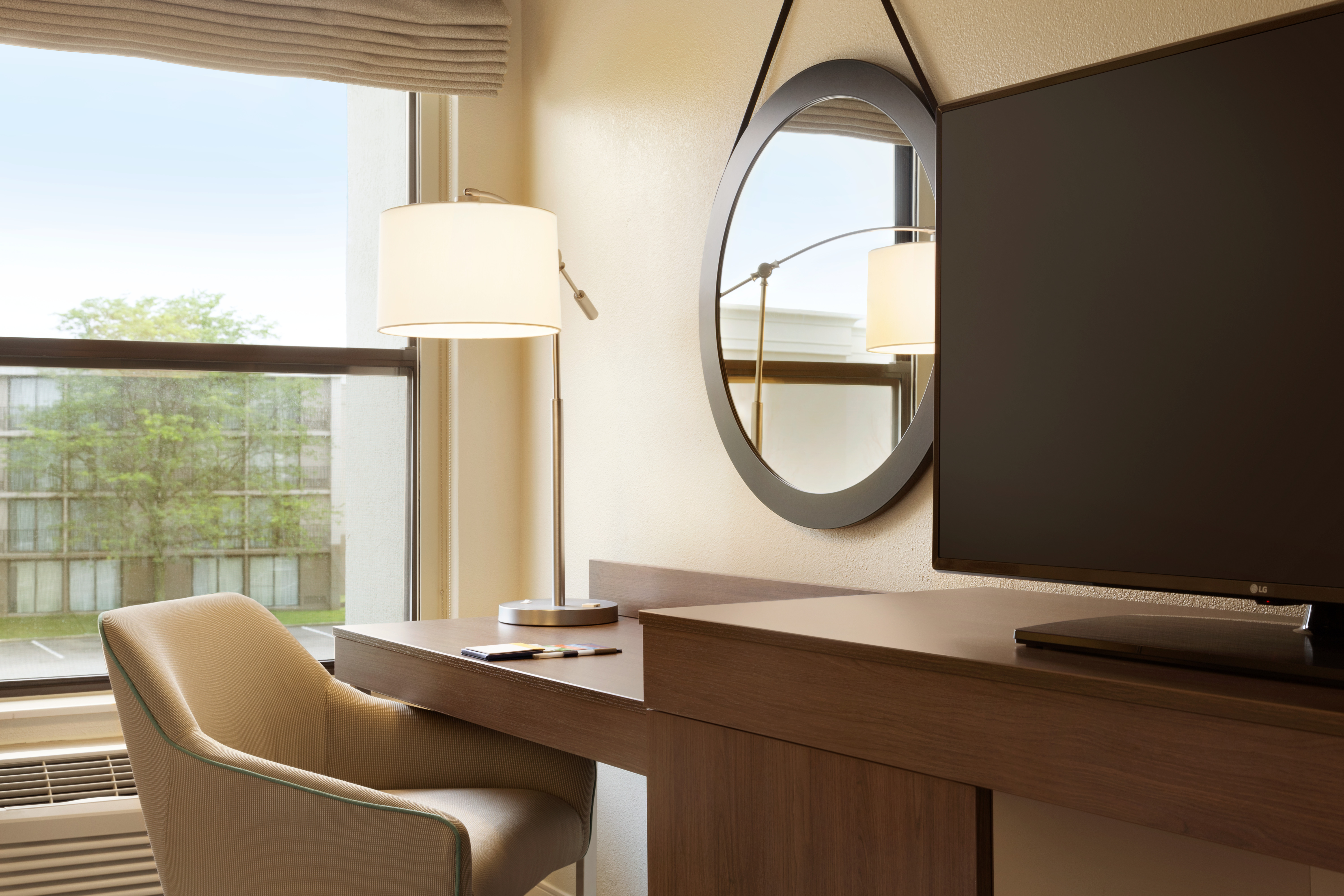 King Guestroom Bedroom Desk and tv