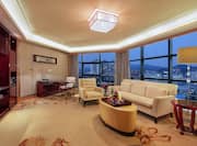 Executive Suite Living Room with City View
