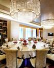 a private dining room with a round table
