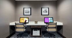 Computer Workstations, Printer, and Ergonomic Office Chairs in Business Center