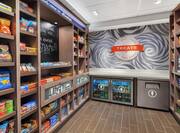 Snacks and Refrigerated Beverages on Display in Suite Shop