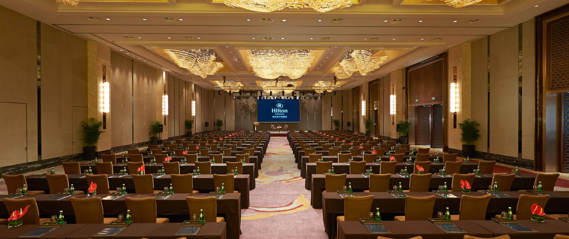 Hilton Zhengzhou Hotel, China - Grand Ballroom Classroom-Style Set Up