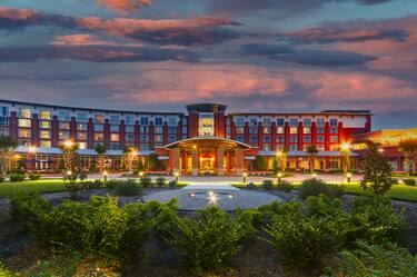 Hotel Exterior at Sunset