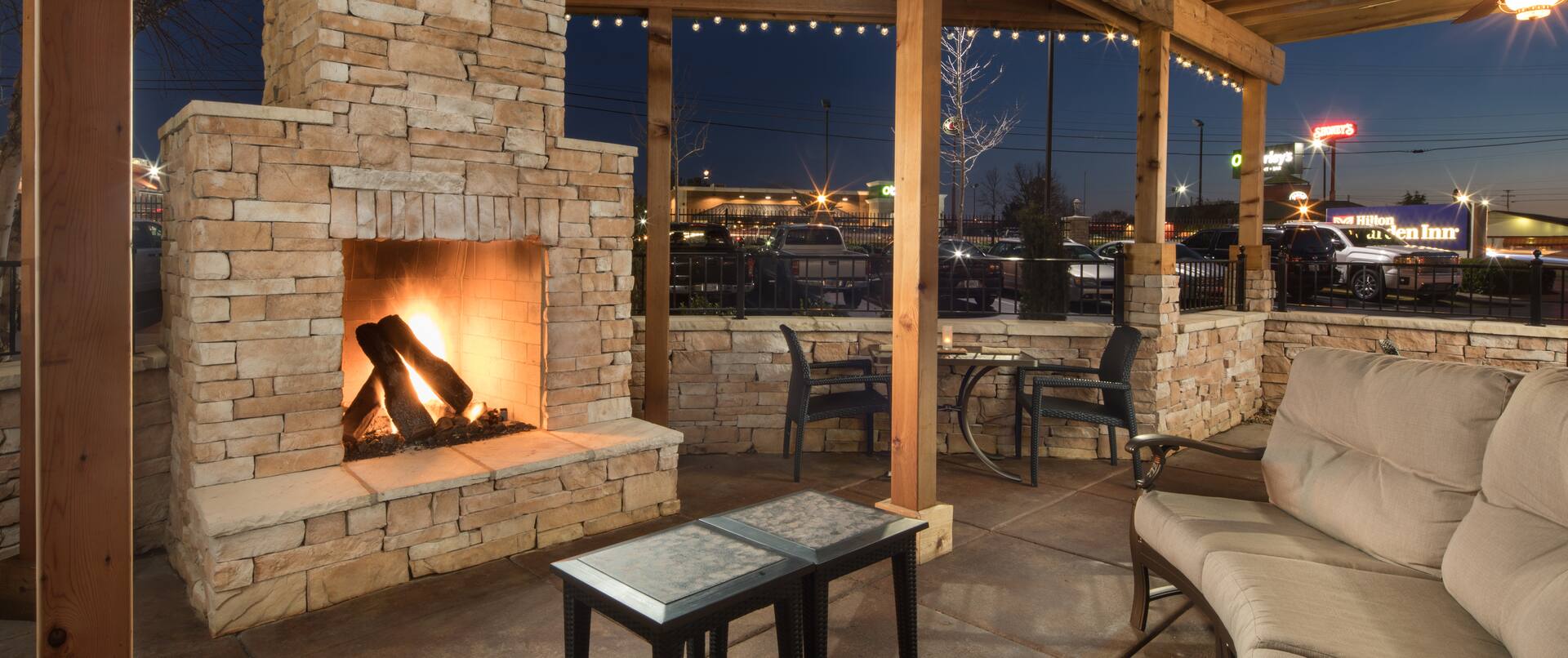 Patio Fireplace and Seating Area