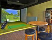 Golf Simulator Set-Up and Tall Tables