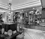 Lobby area with comfortable seating and selection of artwork on display