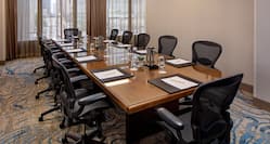 Boardroom with large table and chairs