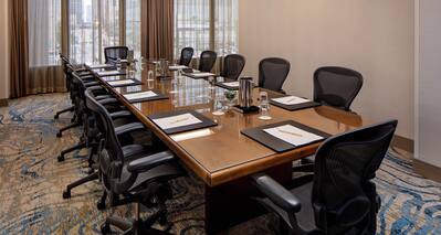 Boardroom with large table and chairs