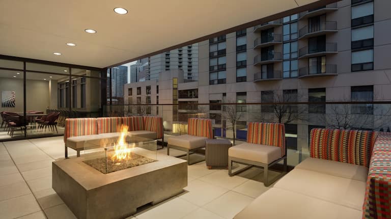Outdoor Terrace with Fire Pit