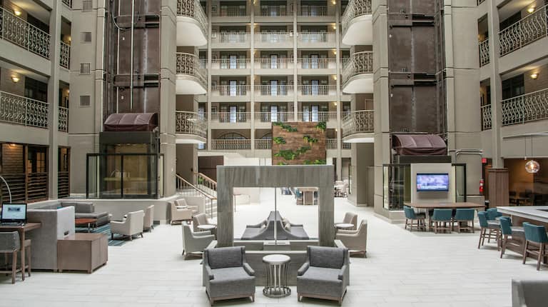 Embassy Suites Hotel Atrium with Sitting Area