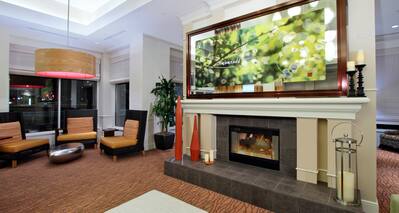 Lobby Area Mantle Fireplace