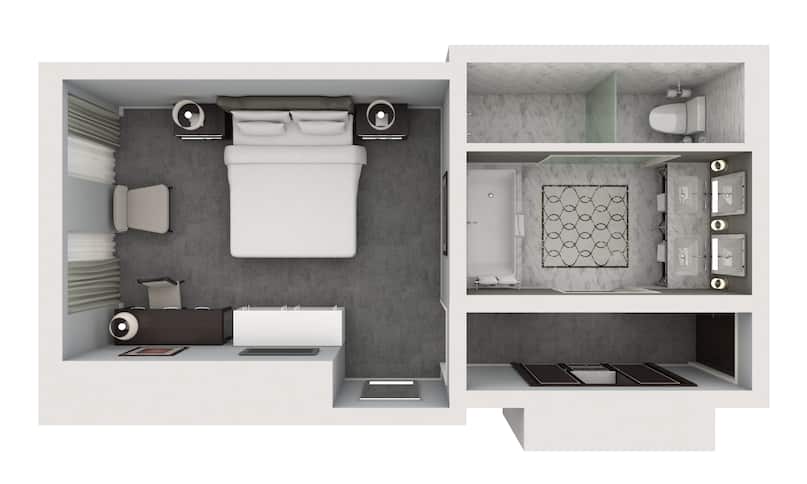 Bedroom 3D Floor plan on white background-previous-transition