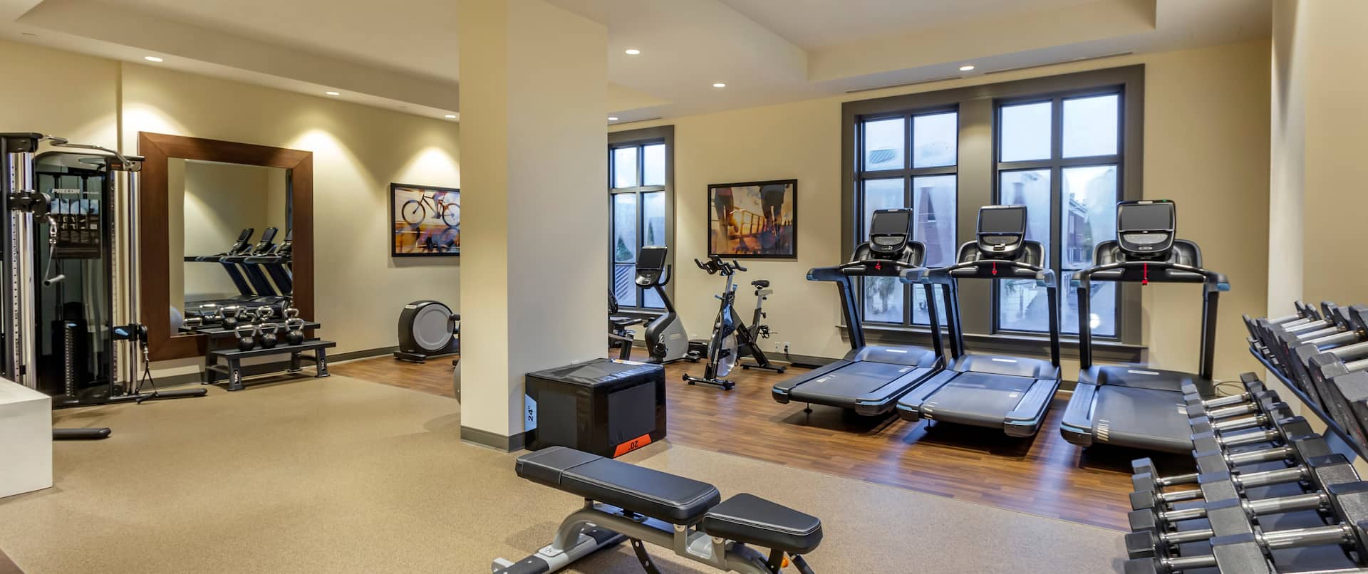 Fitness Center with running machines 