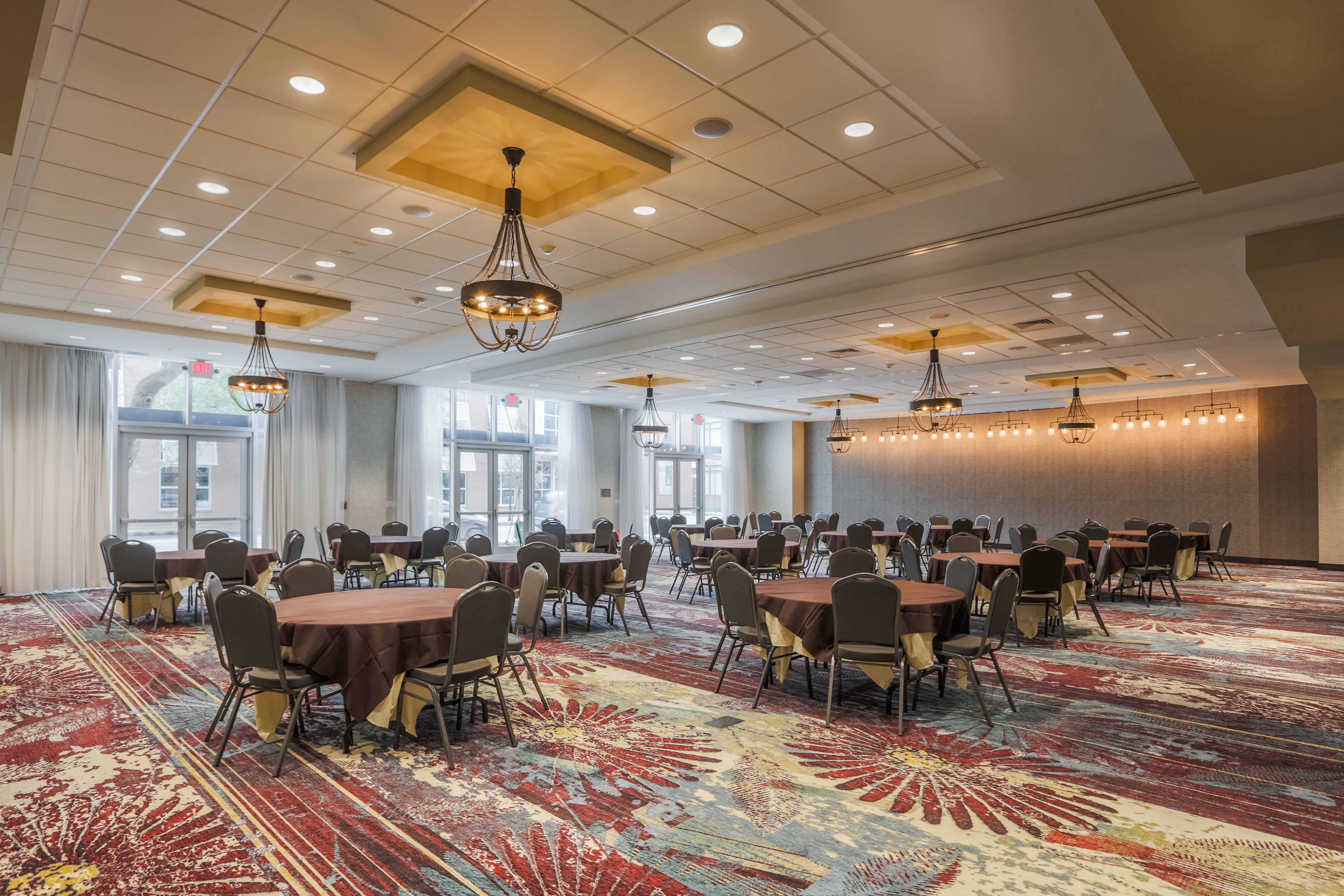 Ballroom and Event Space with Elegant Lighting Fixtures 