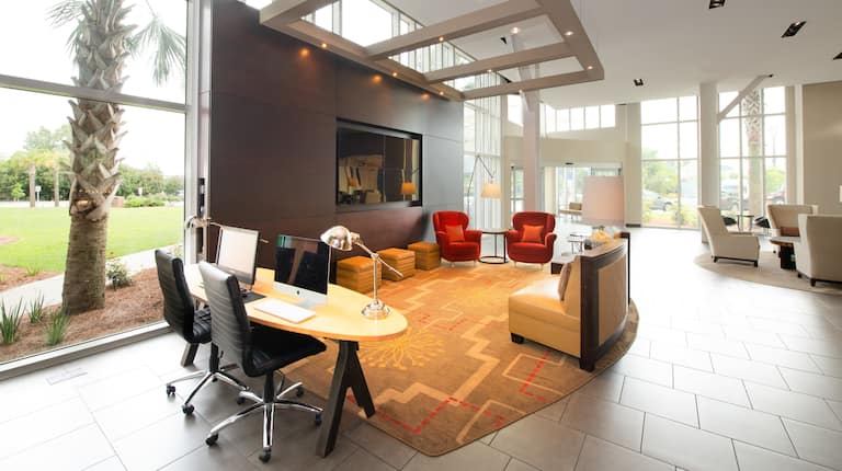 Business Center Computers in Lobby for Guests Use