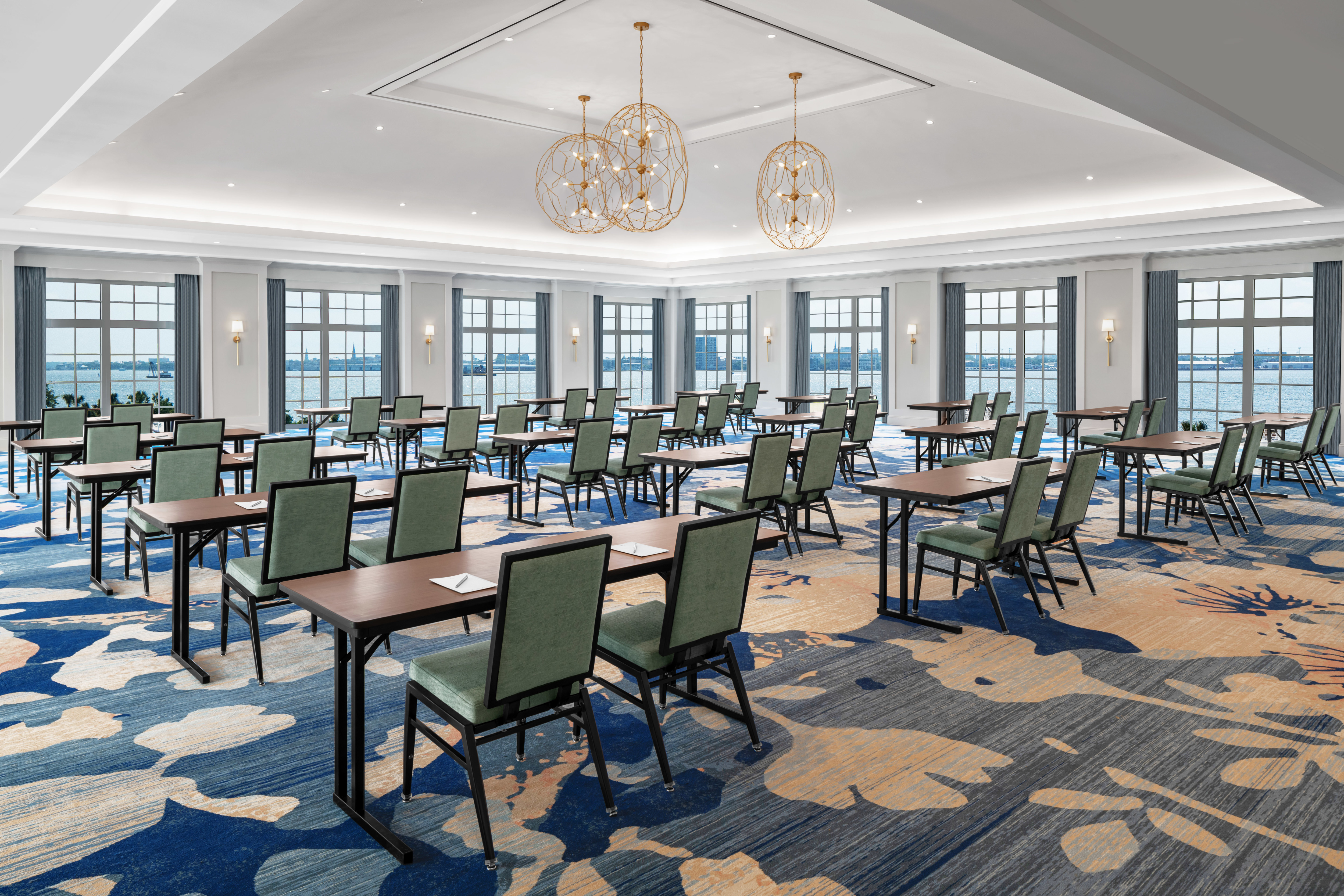 Harbor Ballroom with classroom setup tables and chairs