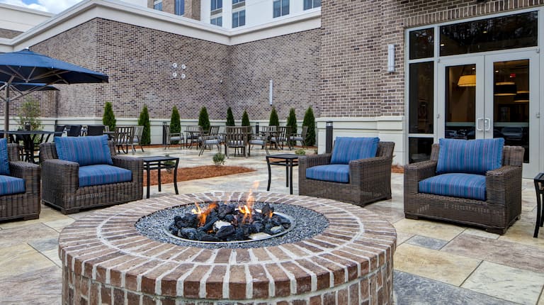 outdoor patio with fire pit