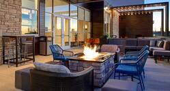 Outdoor Patio with Seating Area by the Firepit