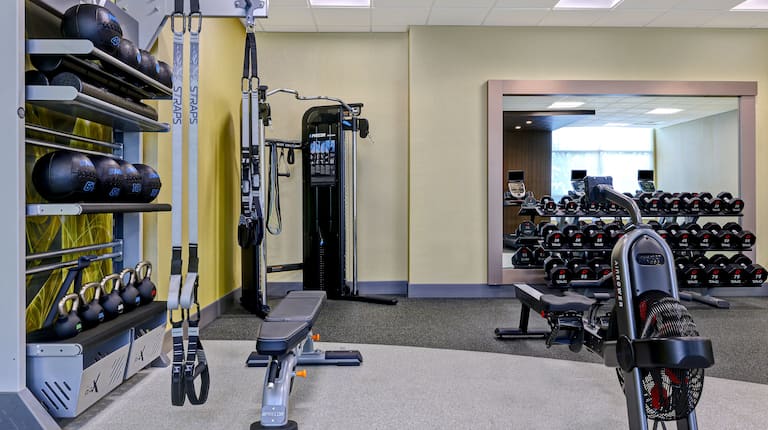 Weights in Fitness Center and Other Exercise Equipment