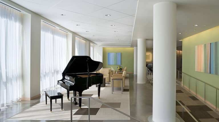 Lobby space with piano