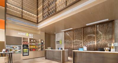 Lobby front desk and Home2 market