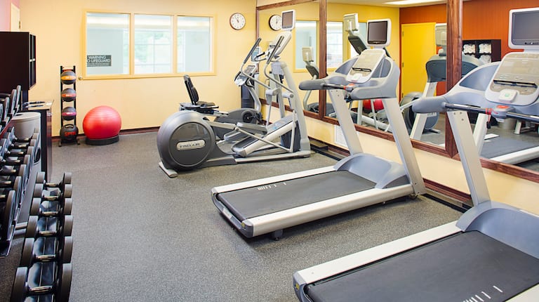 Fitness Center Treadmills Dumbbells