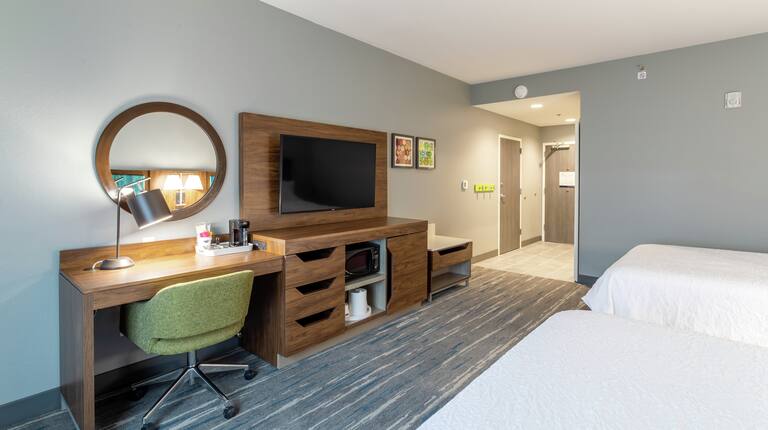 Accessible Queen Guest Room with Work Desk and Television