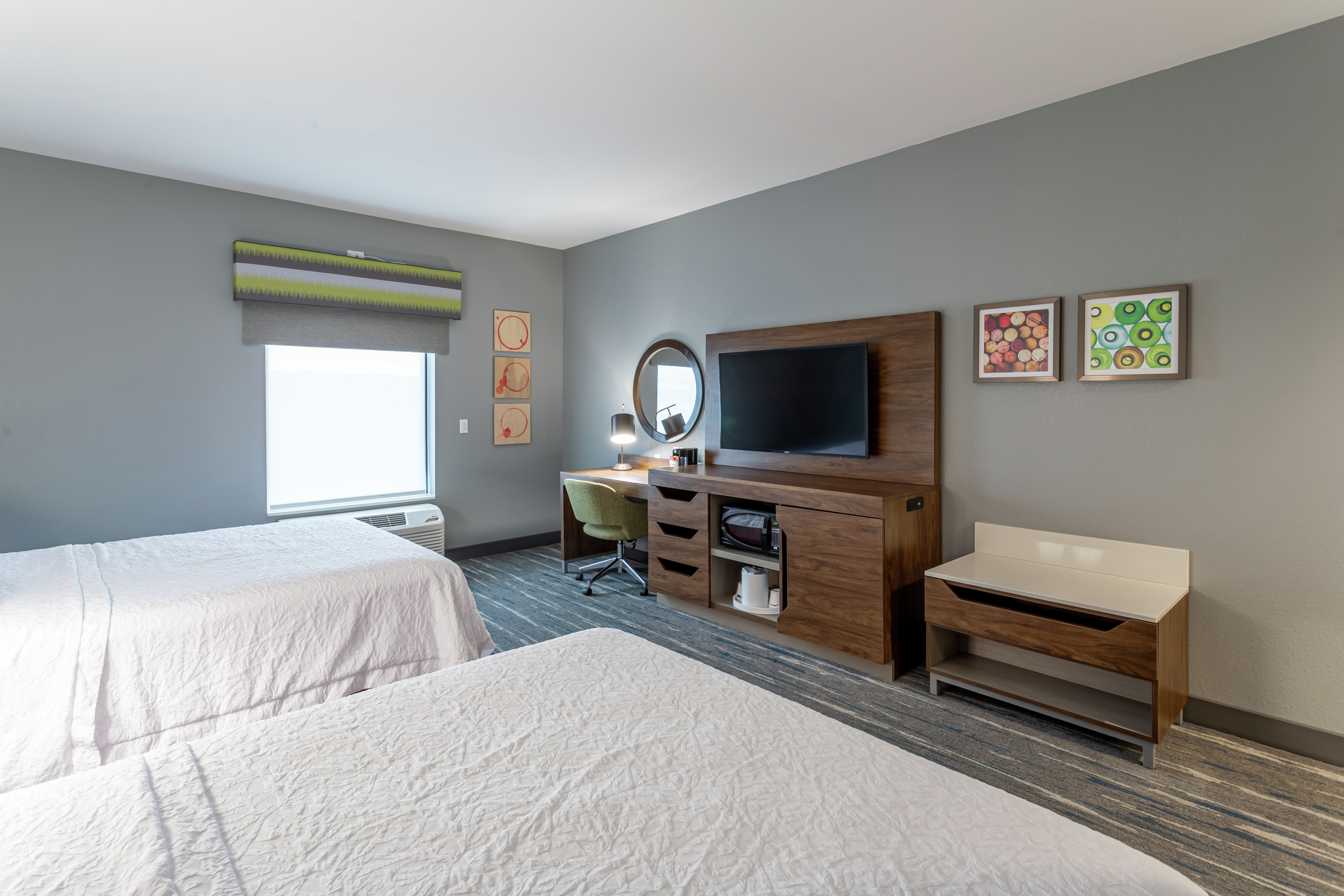 Double Queen Accessible Guest Room with Work Desk and Television