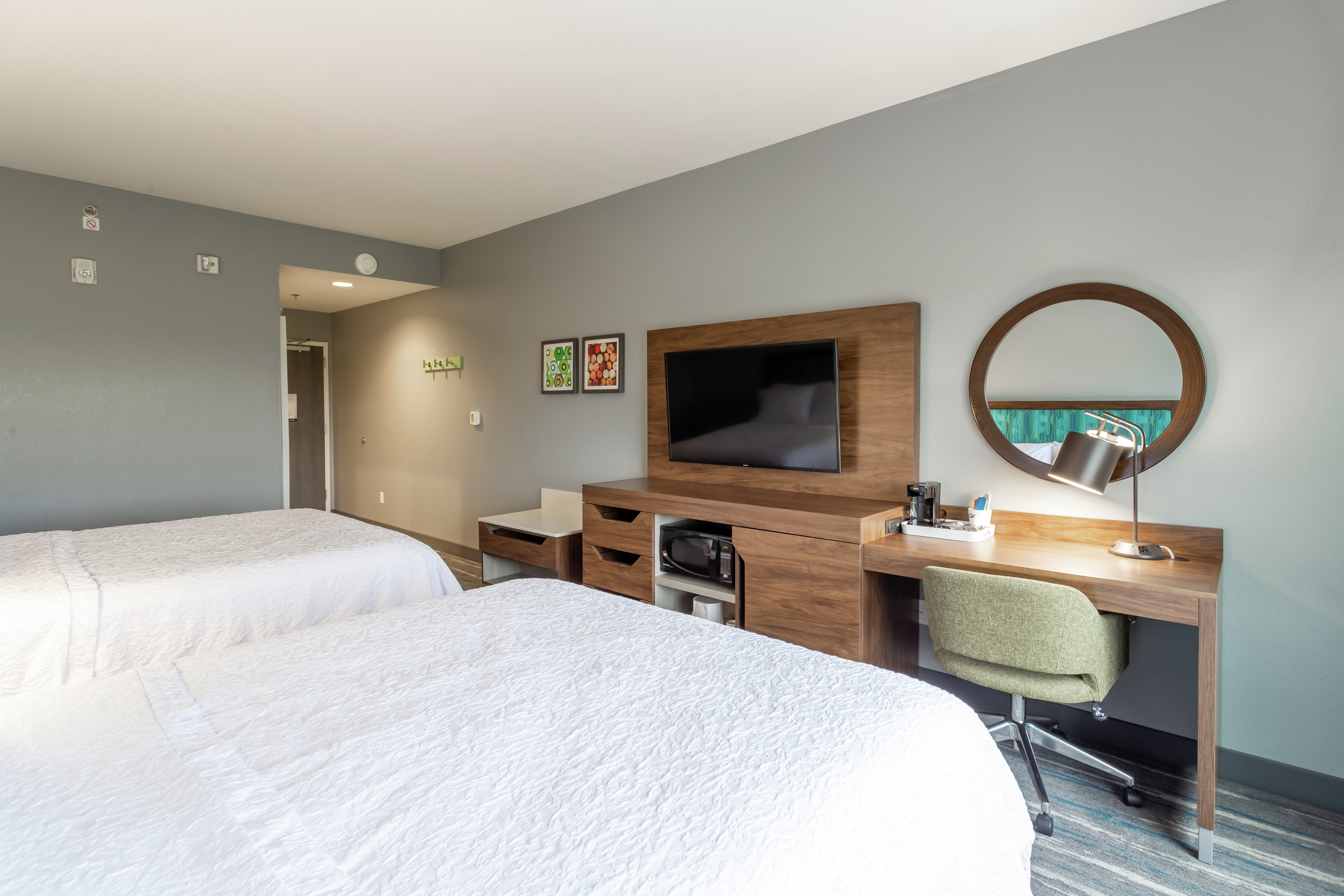 Accessible Guest Room with Two Queen Beds, Work Desk and Television