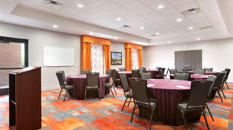 Meeting Room with Round Tables, Chair and Pedestal