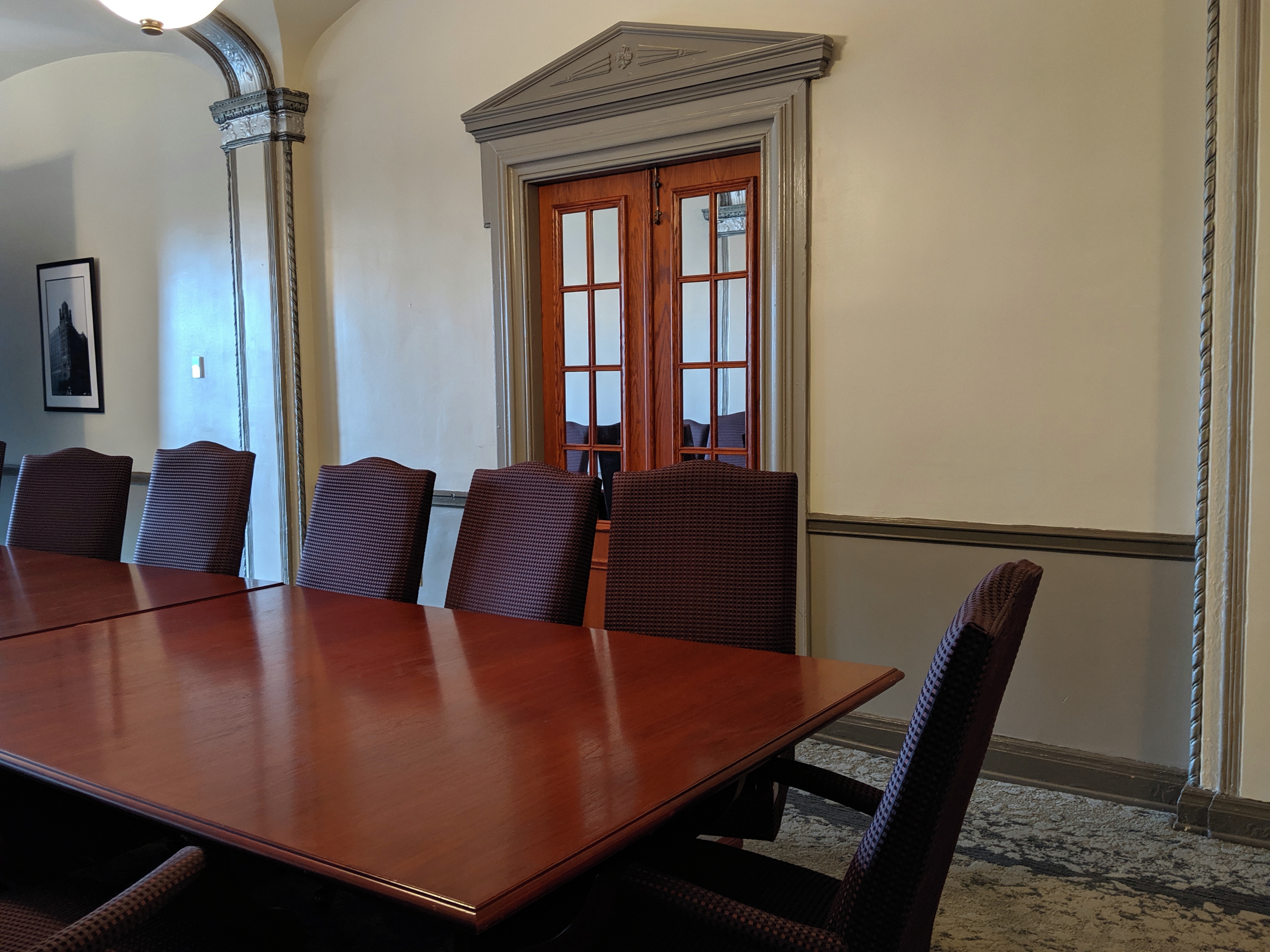 Partial View of Meeting Room with Large Table
