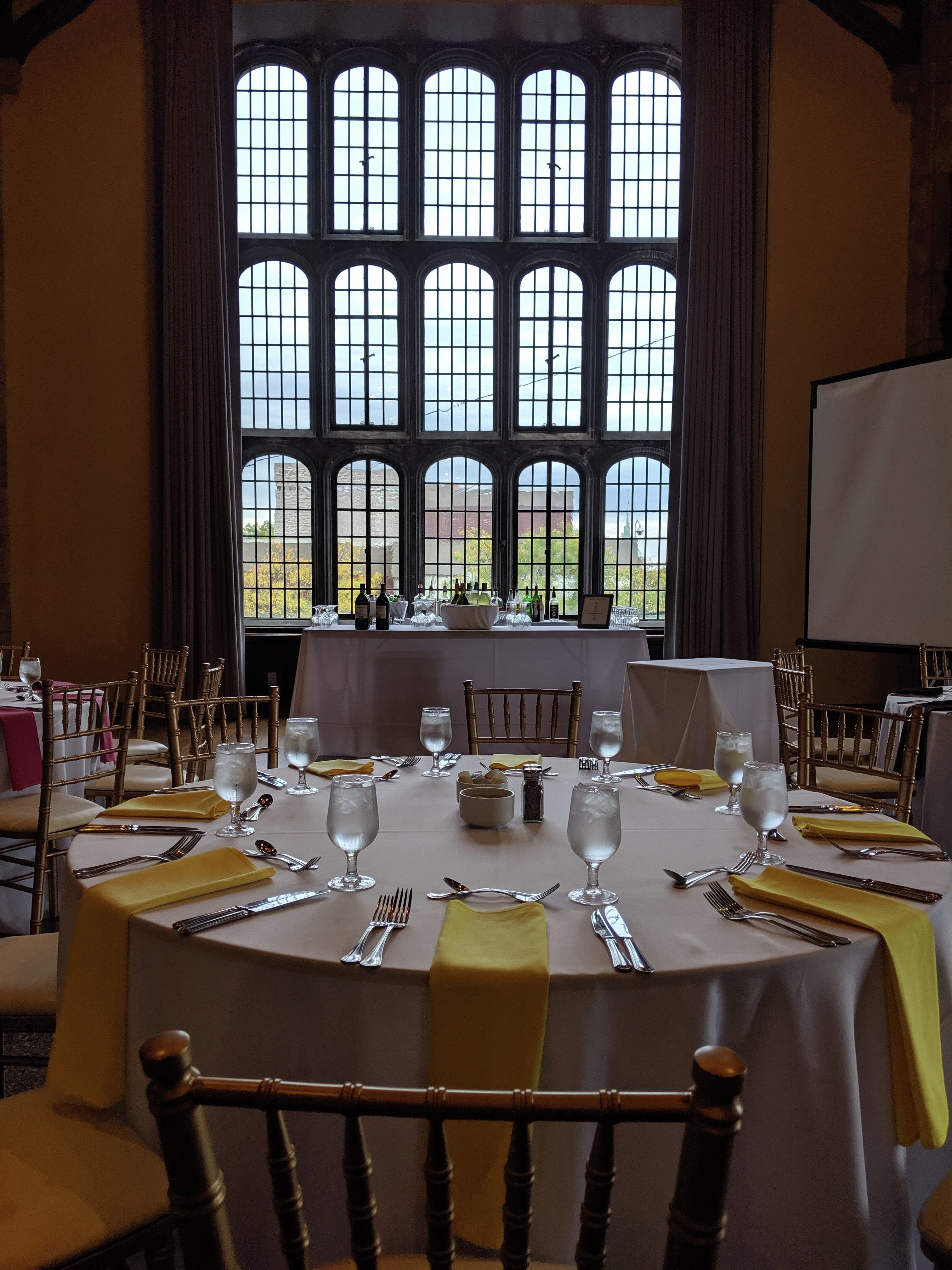 Table Setup for Event at Tudor Ballroom