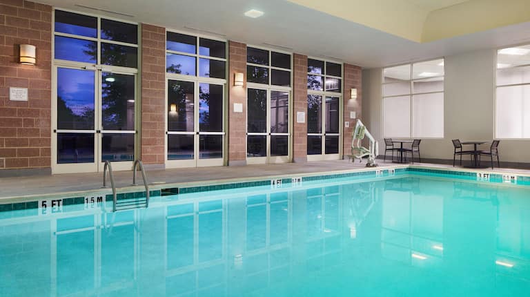 Indoor Pool Area with Large Windows