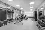 on site fitness center, yoga balls, free weights, ellipticals