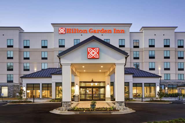 Hilton Garden Inn Hotel Exterior in the Evening