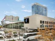 Hotel Building Exterior with Charlotte Convention Center and NASCAR Hall of Fame Buildings